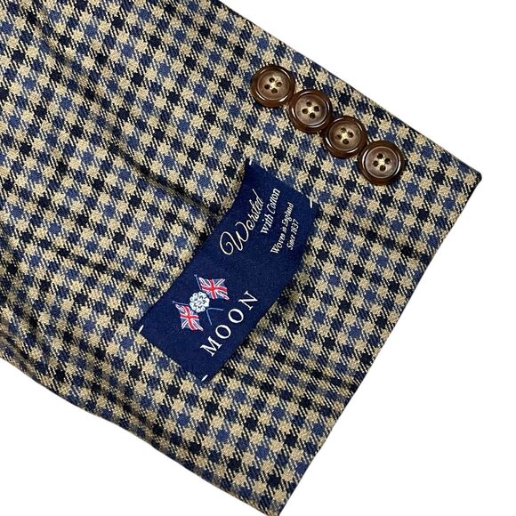 J Crew Ludlow Blazer Mens 42R Tan Check Wool Blend Tailored Sport Coat Jacket - Picture 11 of 16